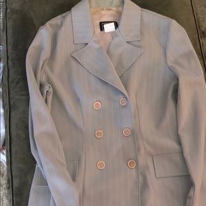 Blazer and Skirt set gray pinstripe size 13